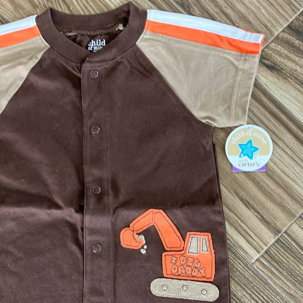 Brown Excavator Baby Boy Bodysuit by Carters